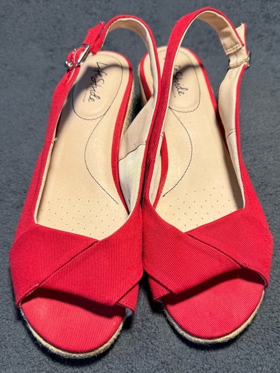 Life Stride Shoes - LifeStride Socialite Women's Red Espadrille small wedge Slingbacks size 11